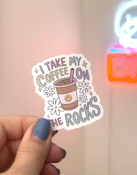 Coffee on the Rocks Sticker